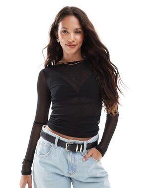 Cotton-on Long Sleeve Sheer Top size L